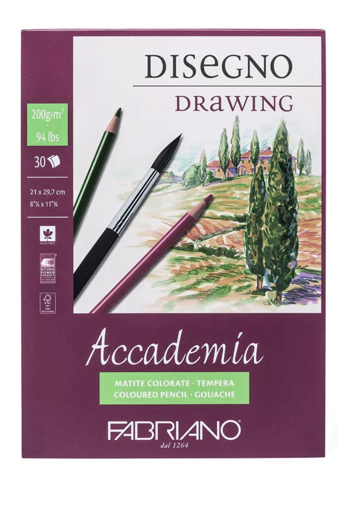 Fabriano Accademia piirustuslehtiö 200 g, A4, 30 arkkia