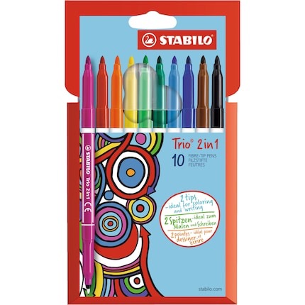 Stabilo Trio 2in1 kuitukärkikynä 0,5-2mm, 1 kpl=10 kynää