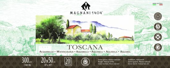 MAGNANI 300g akvarellilehtiö 20x50cm, 20 ark