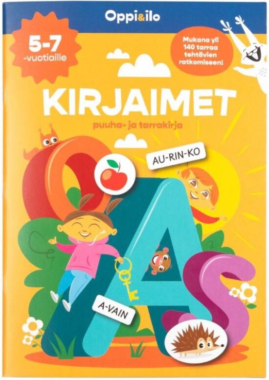 Wirtanen, Reetta: Oppi & Ilo - KIRJAIMET puuha- ja tarrakirja 5-7 v
