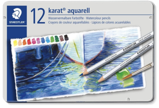 Puuvärikynä 12/srj STAEDTLER Karat Metallirasia, akvarelli
